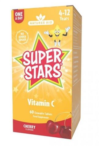 Natures Aid Gyermek C-vitamin étrend-kiegészítő rágótabletta cseresznye ízesítéssel 60 db